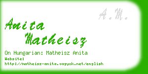 anita matheisz business card